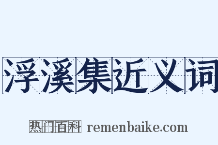 浮溪集近义词是什么意思的图片